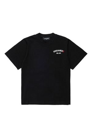 black cotton t-shirt DSQUARED KIDS | DQ3169D0AAPDQ900